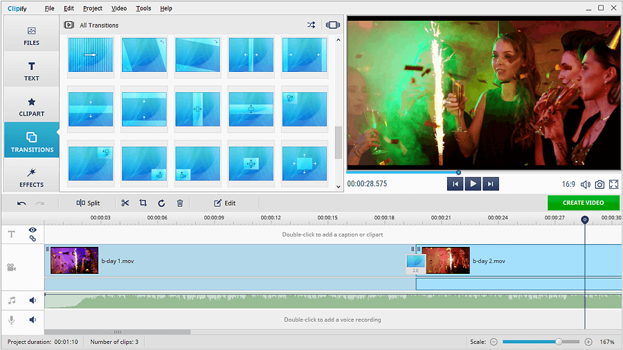 Screenshots of iMovie for Windows